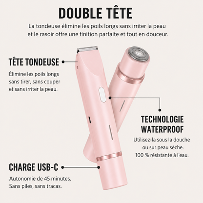 ÉPILATEUR 2 EN 1 POUR LE BIKINI ET LE CORPS ELIXA
