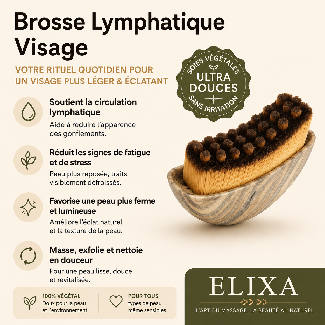 Brosse Lymphatique Visage Elixa